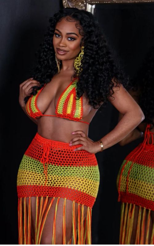 Vacay Mode Crochet Skirt Set