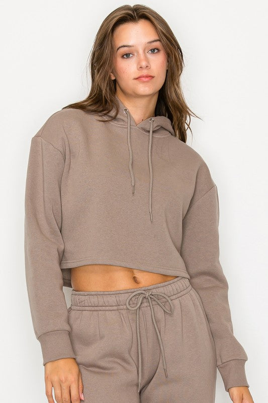 Bianca Fleece Cropped Hoodie